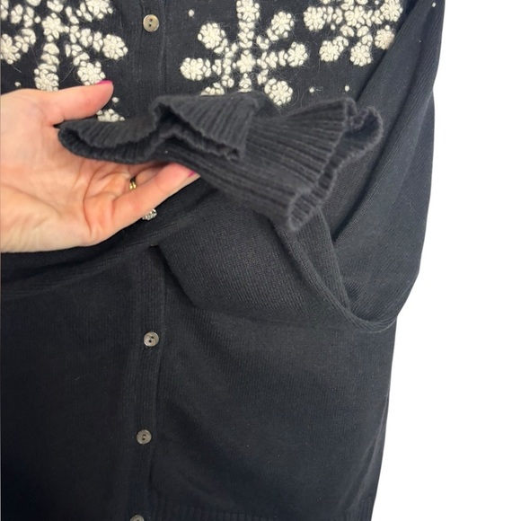 Eddie Bauer Collectibles Angora Rabbit Hair Knit Snowflake Cardigan Sweater M - Picture 7 of 11